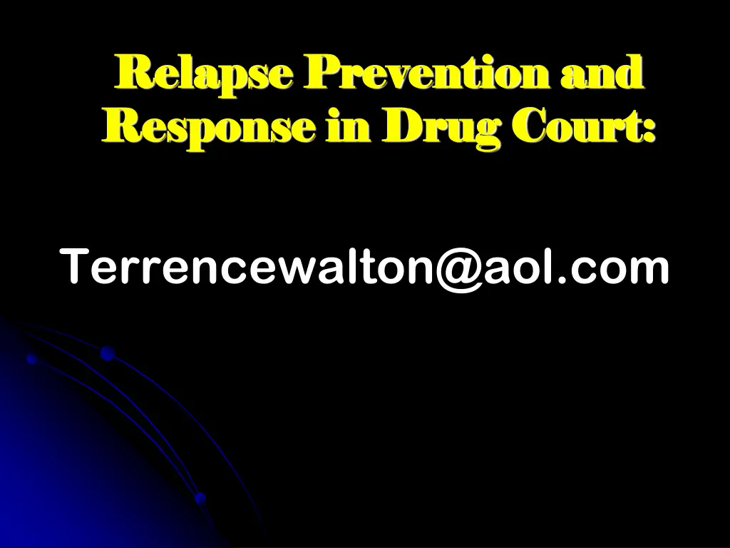 relapse prevention and relapse prevention