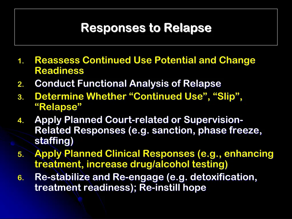 responses to relapse