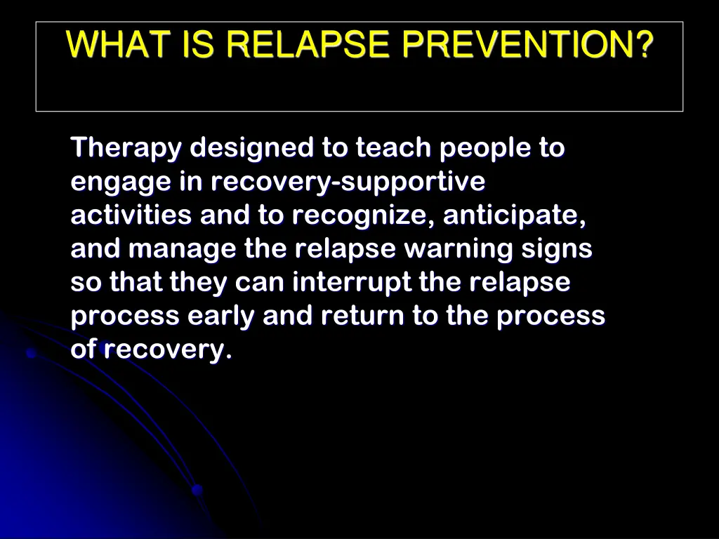 what is relapse prevention