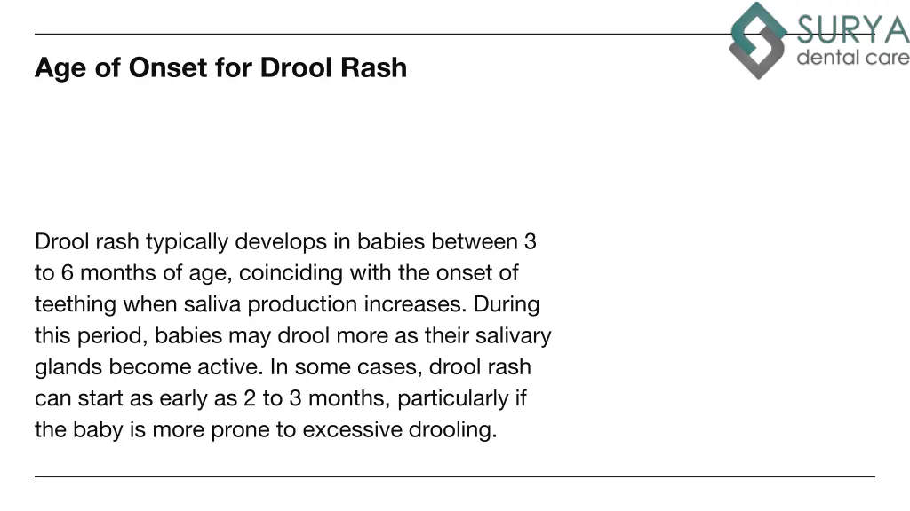 age of onset for drool rash