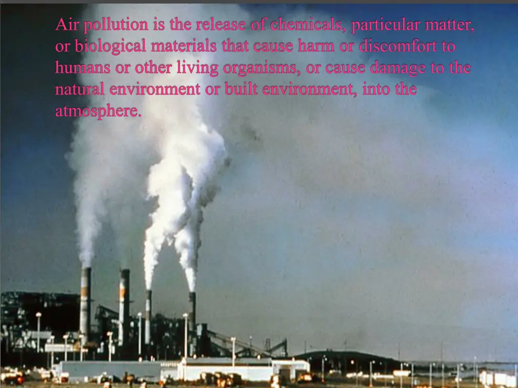 air pollution is the release of chemicals