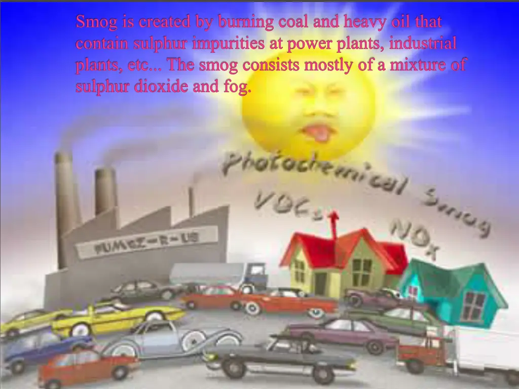 smog is created by burning coal and heavy