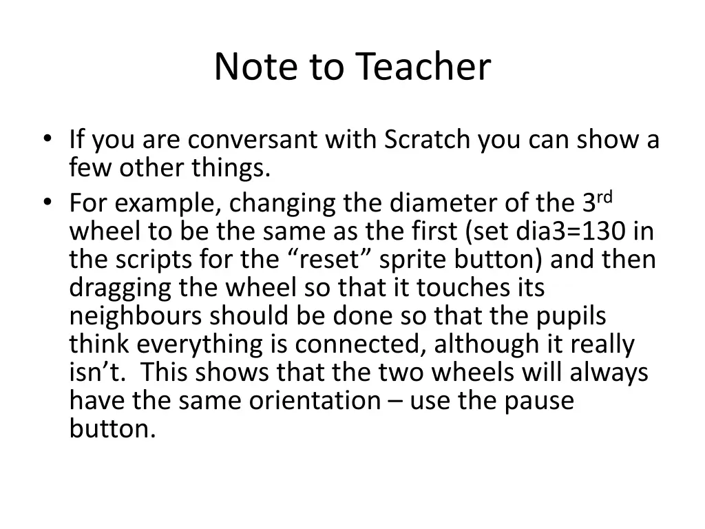 note to teacher