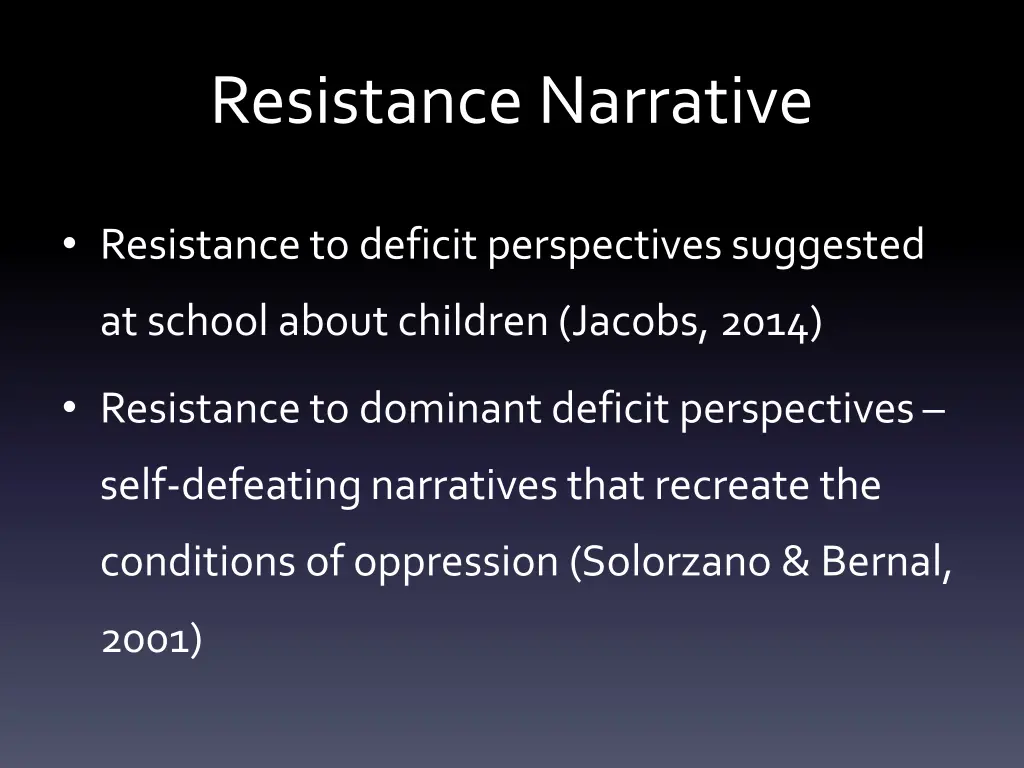 resistance narrative