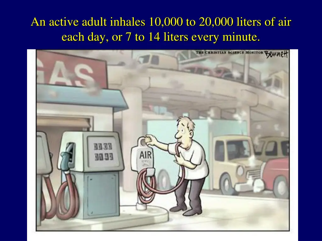 an active adult inhales 10 000 to 20 000 liters