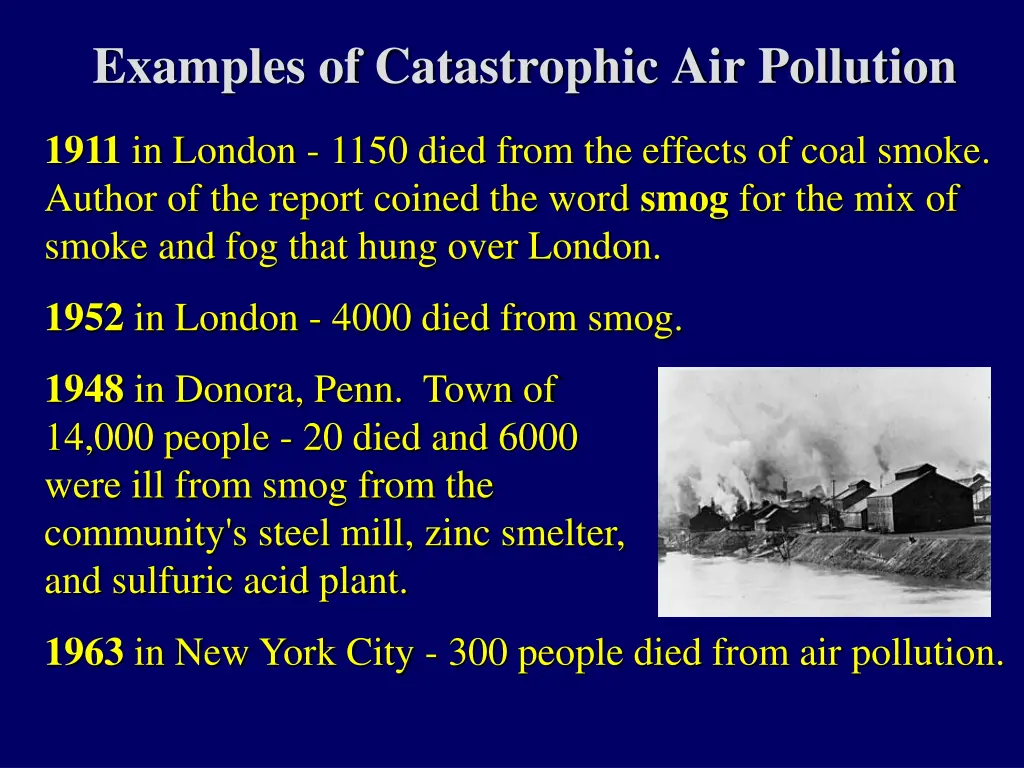 examples of catastrophic air pollution