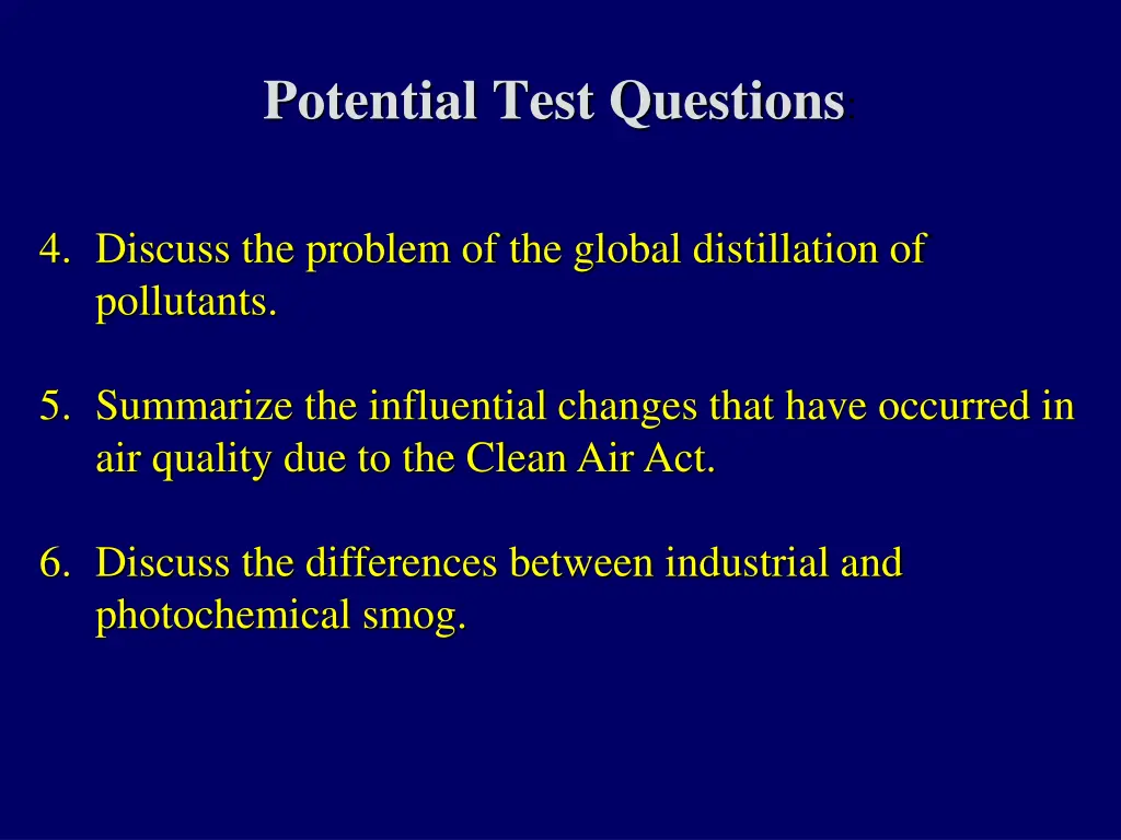 potential test questions 1