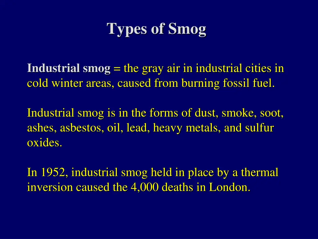 types of smog