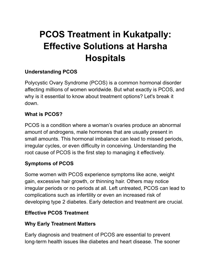 pcos treatment in kukatpally effective solutions