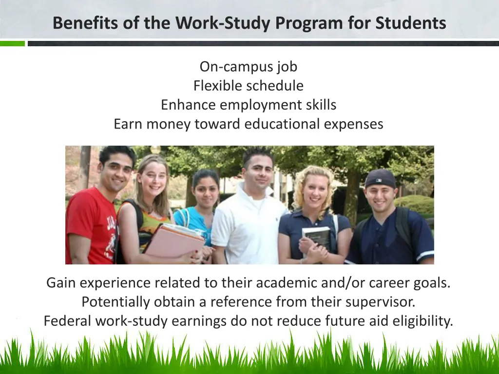 benefits of the work study program for students