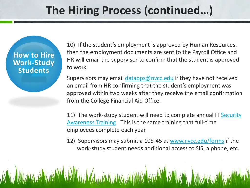 the hiring process continued 1