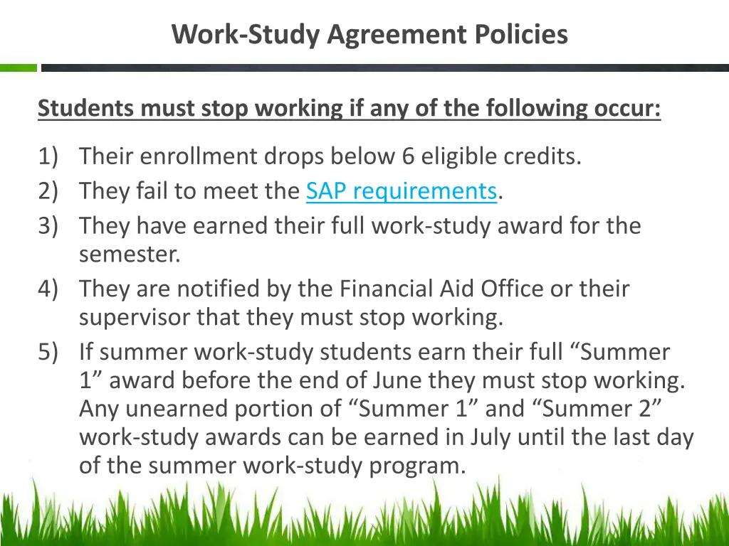 work study agreement policies 1