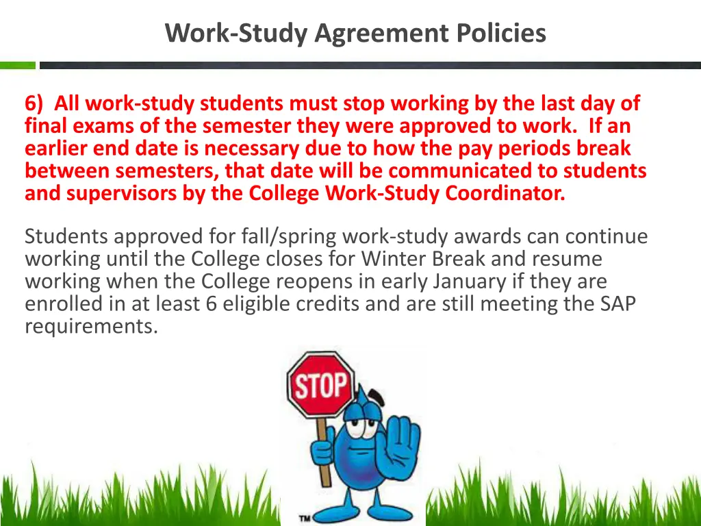 work study agreement policies 2