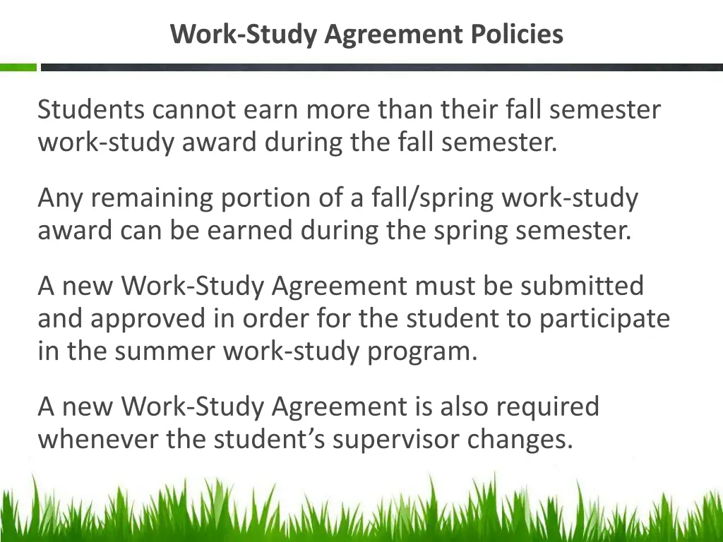 work study agreement policies 3