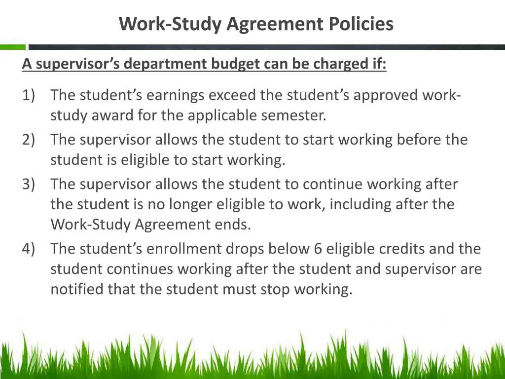 work study agreement policies 4