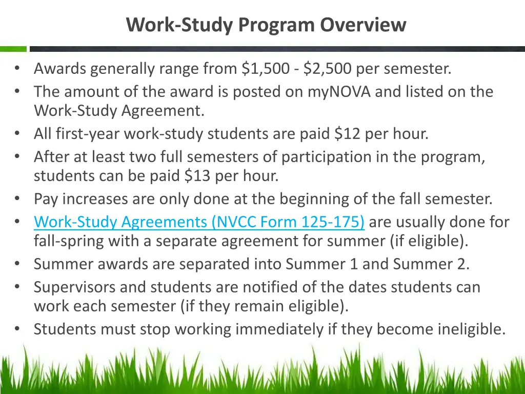 work study program overview