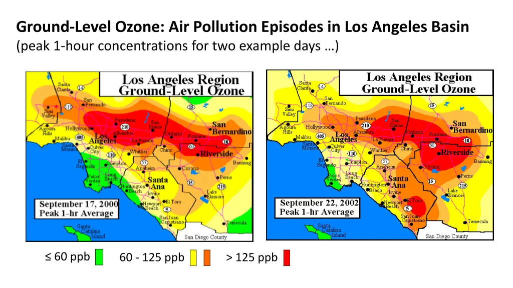 ground level ozone air pollution episodes