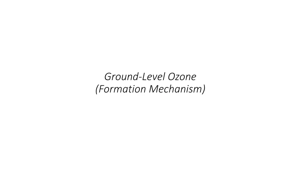 ground level ozone formation mechanism