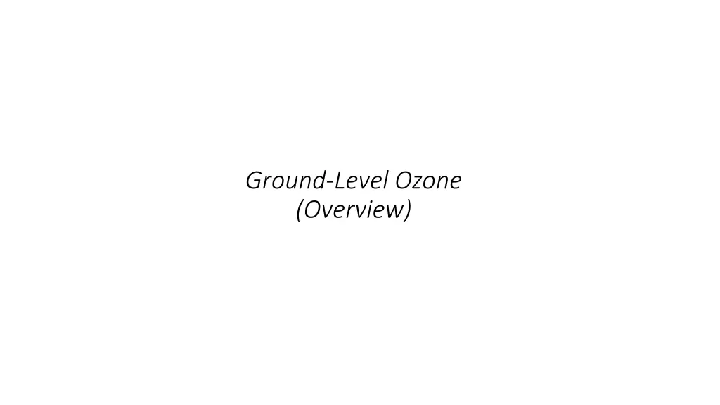 ground level ozone overview