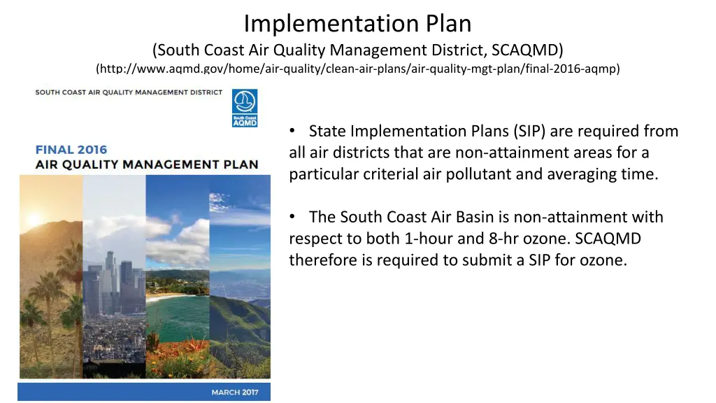 implementation plan south coast air quality