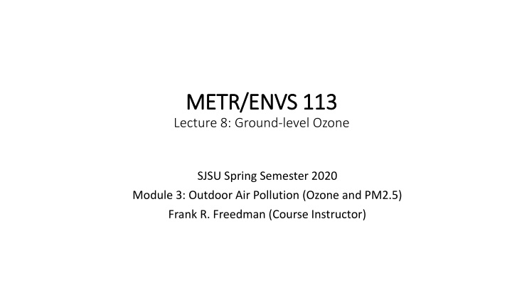 metr envs 113 metr envs 113 lecture 8 ground