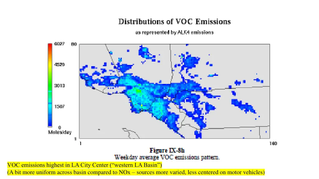 voc emissions highest in la city center western