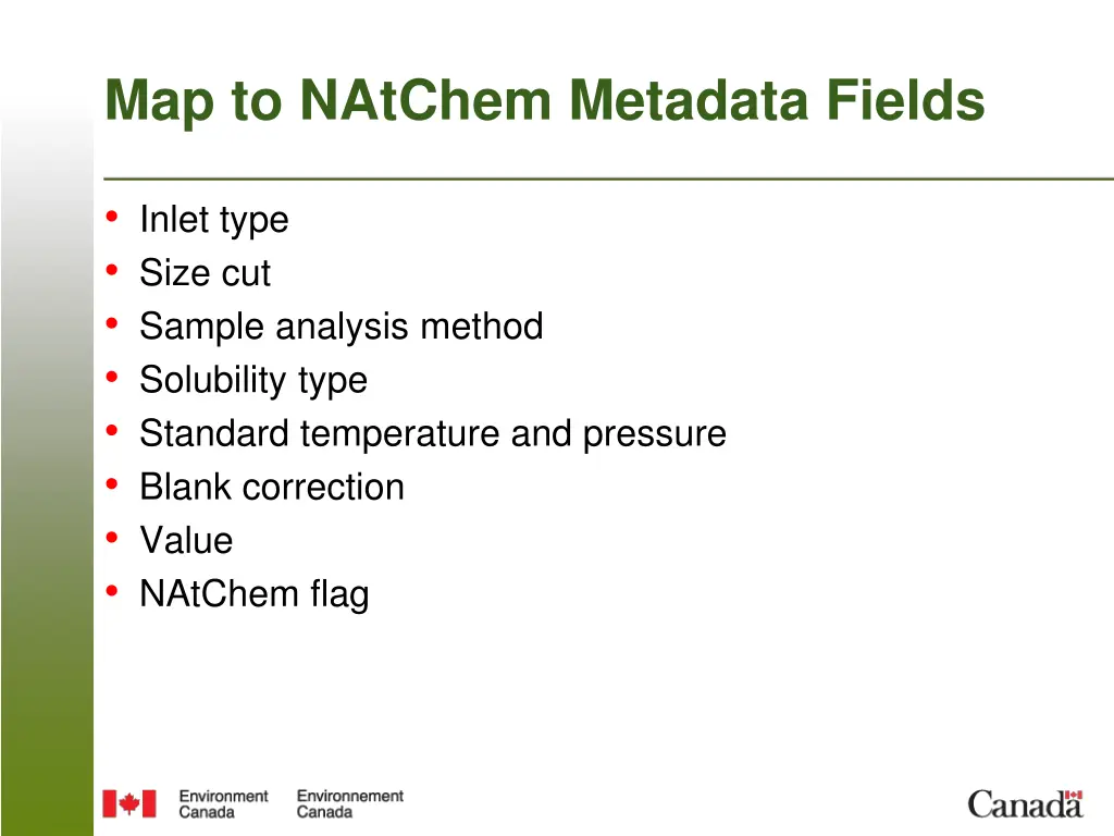 map to natchem metadata fields 1