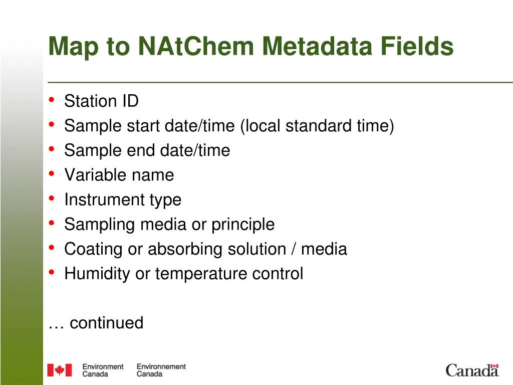 map to natchem metadata fields