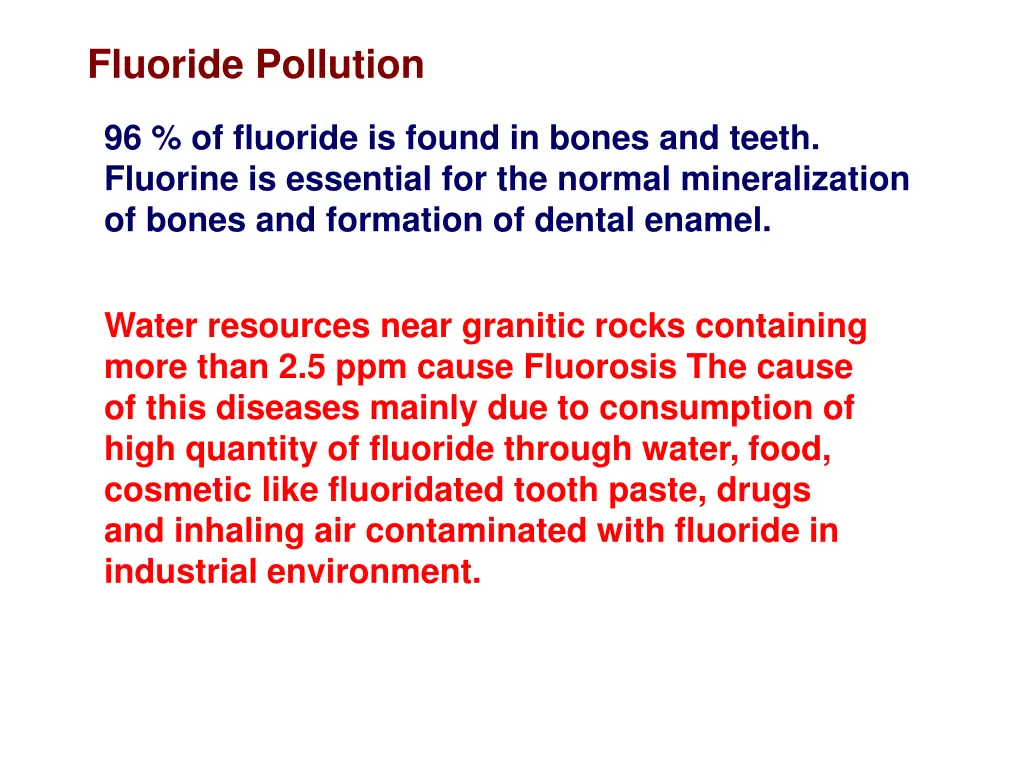 fluoride pollution