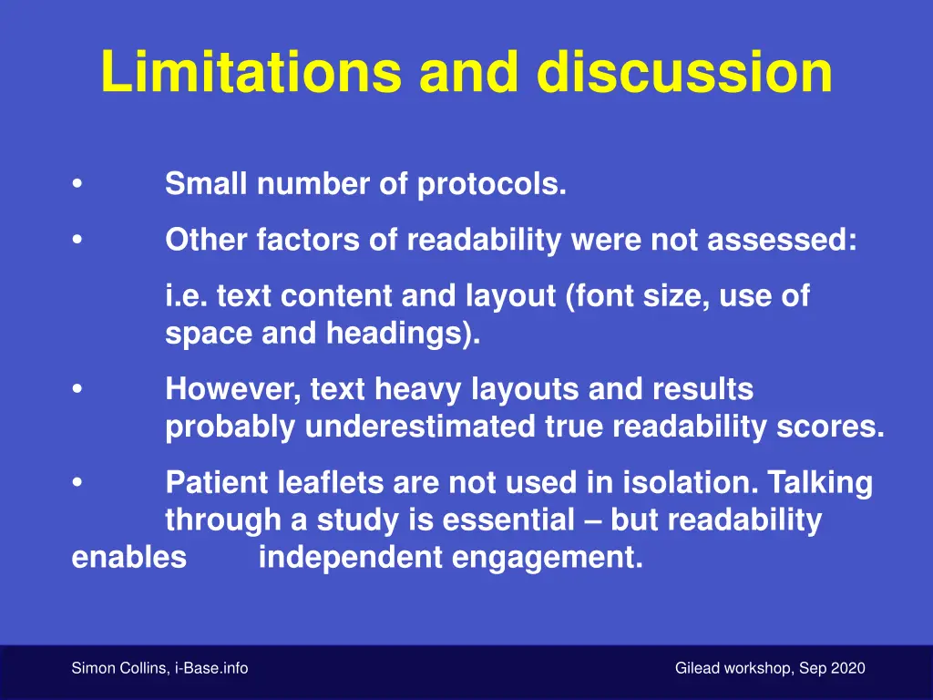 limitations and discussion