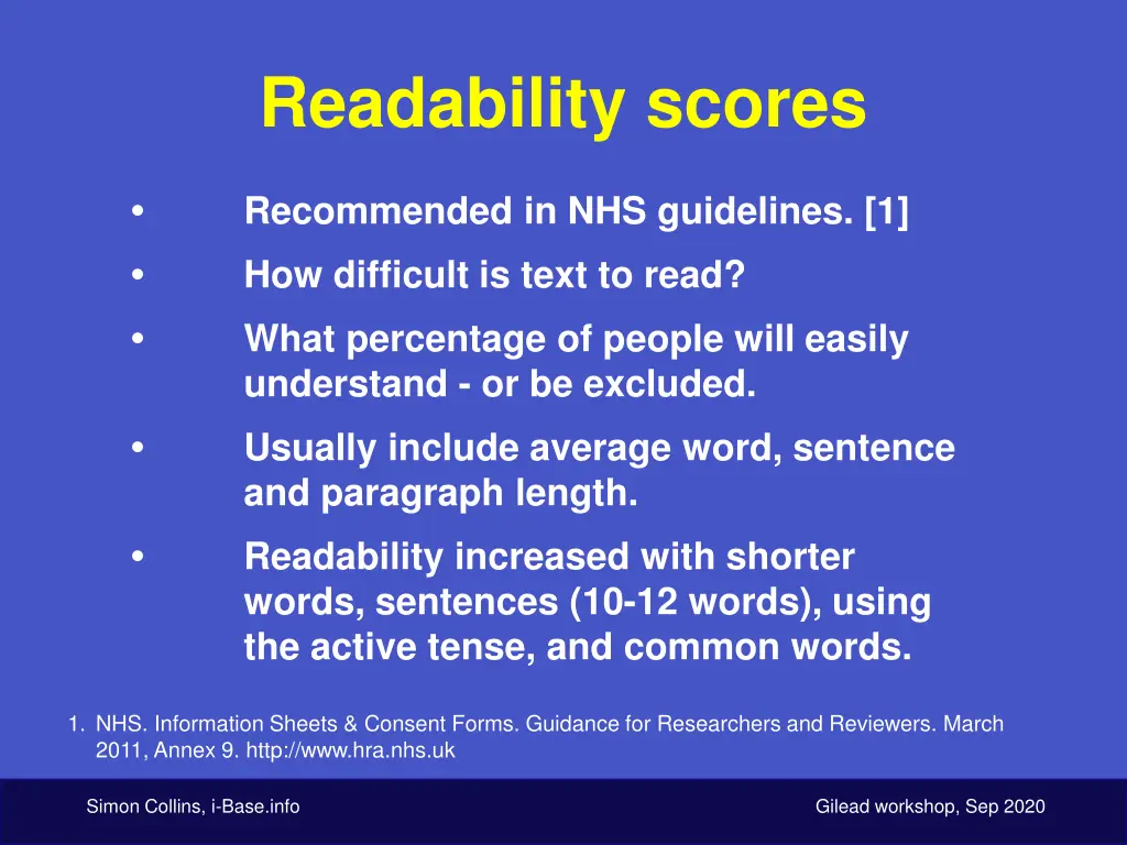 readability scores