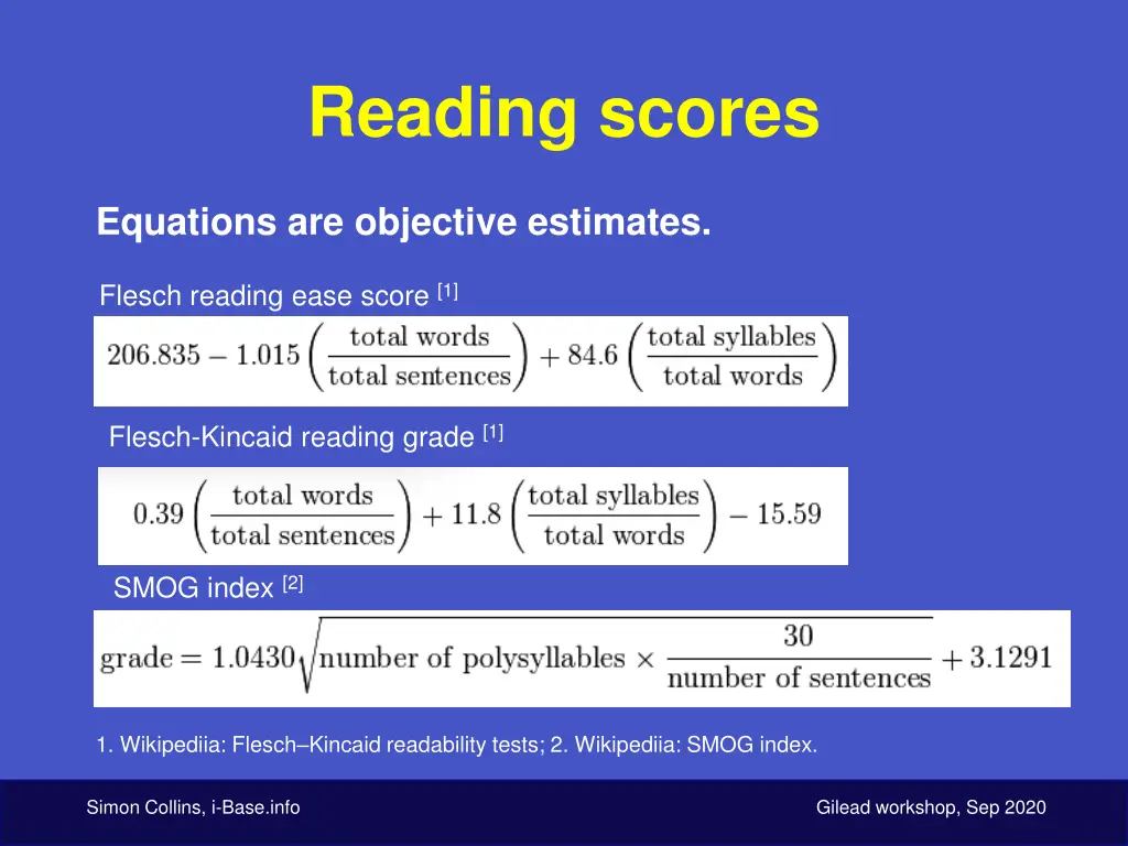 reading scores