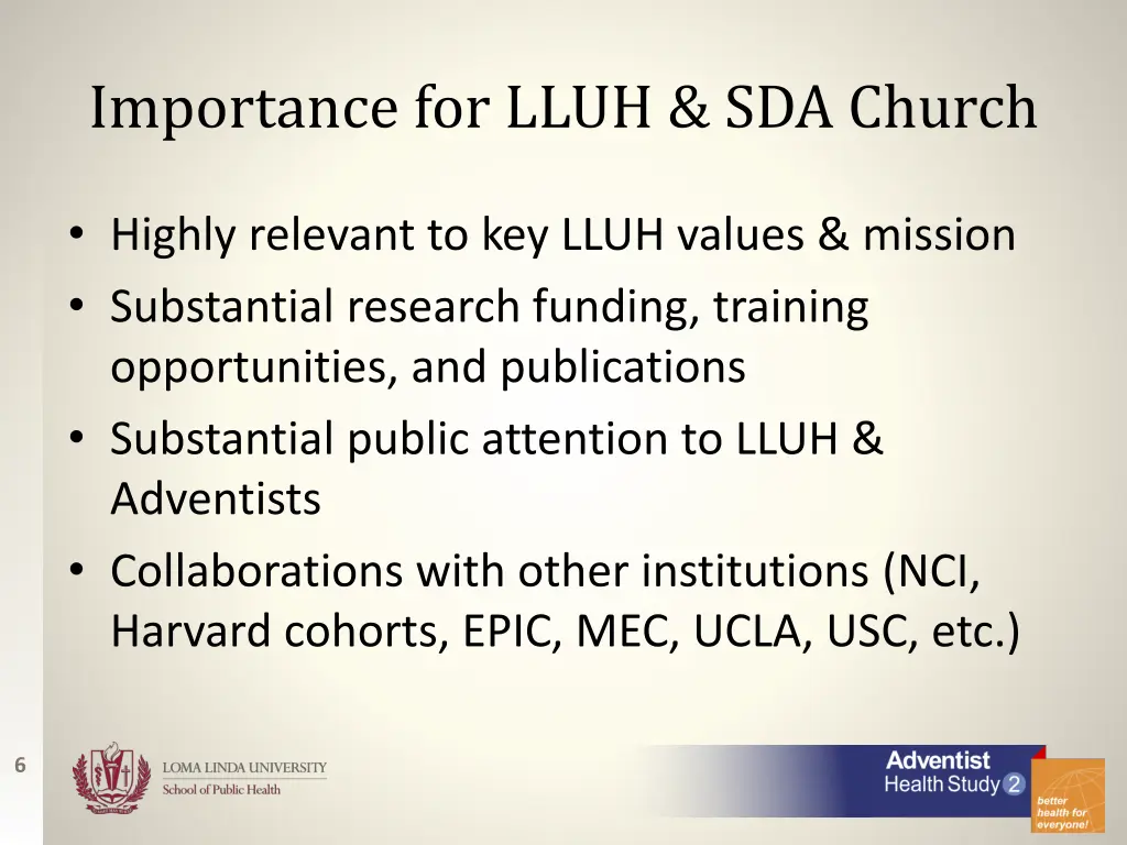 importance for lluh sda church