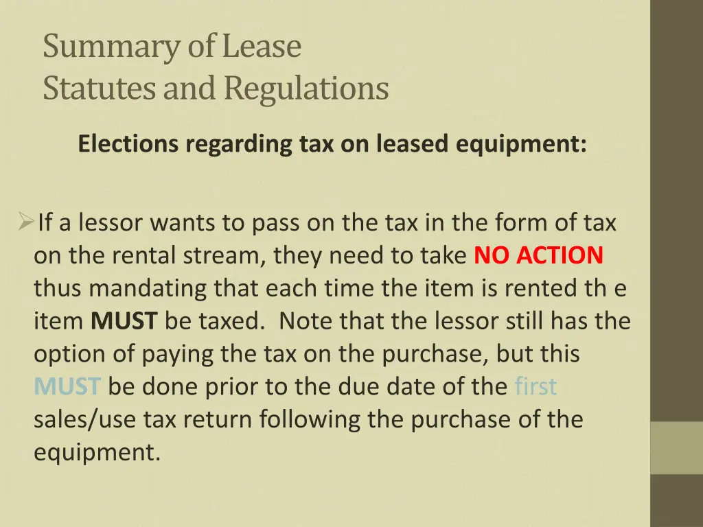 summary of lease statutes and regulations 2