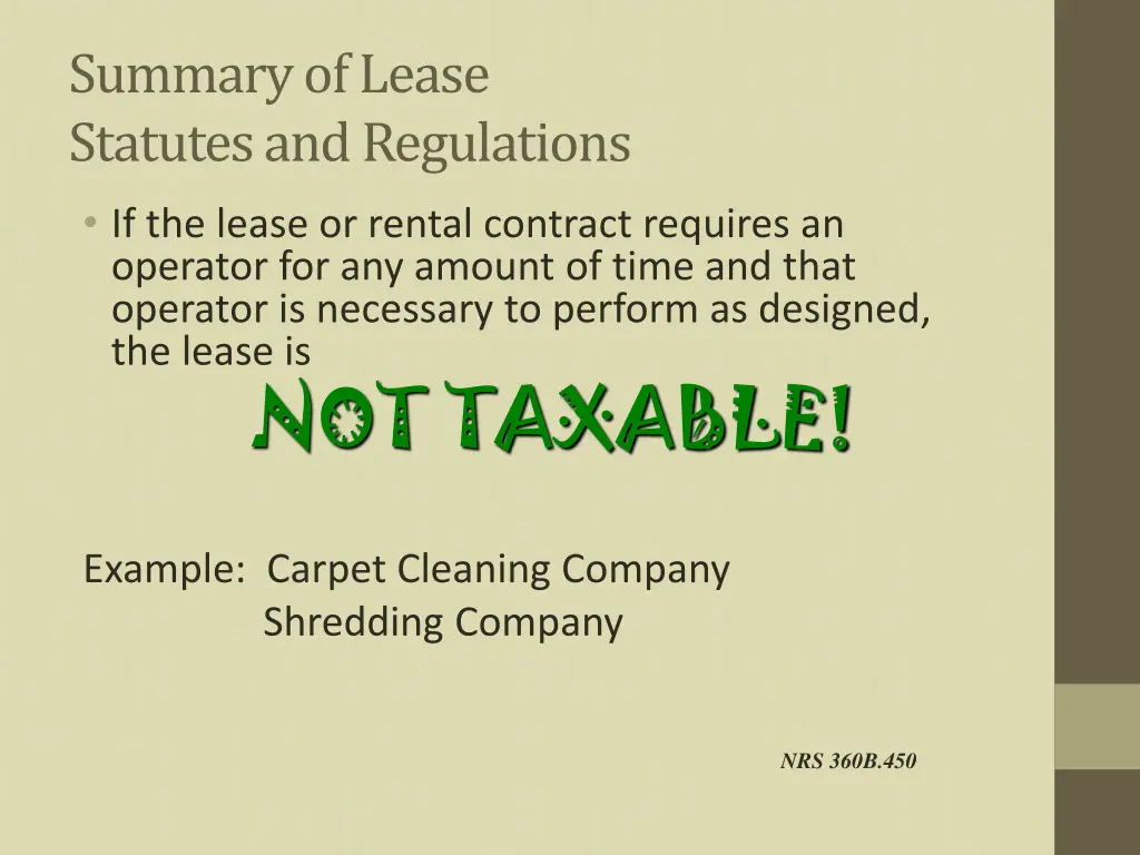 summary of lease statutes and regulations 3