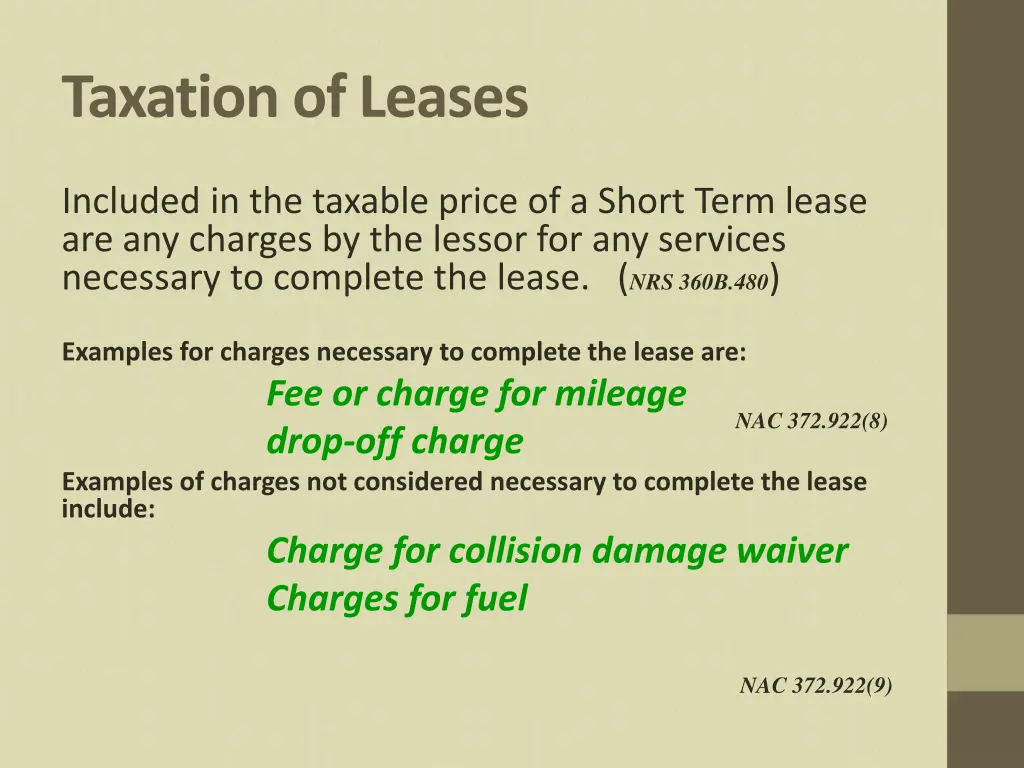 taxation of leases