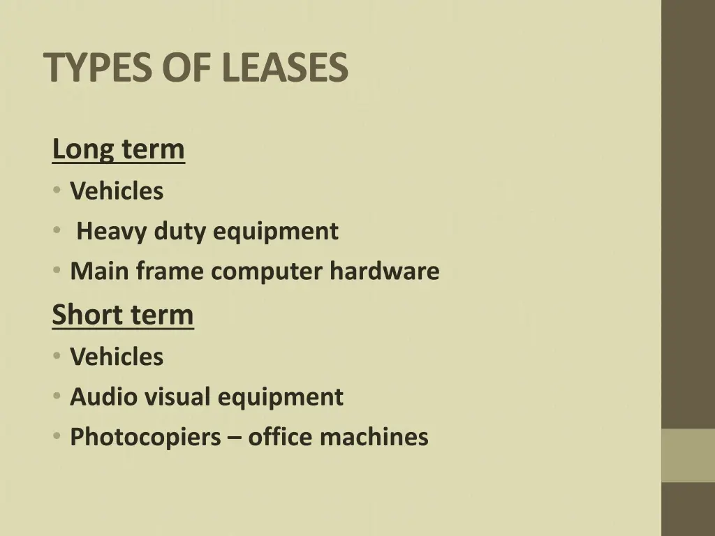 types of leases