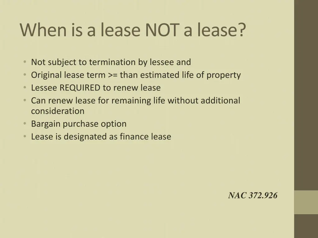 when is a lease not a lease