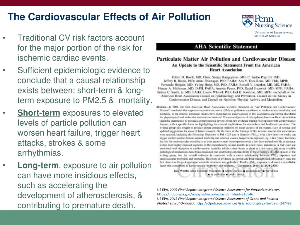 the cardiovascular effects of air pollution 1