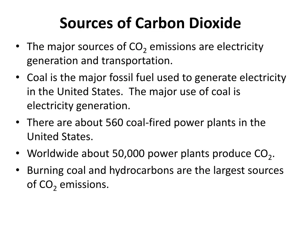 sources of carbon dioxide