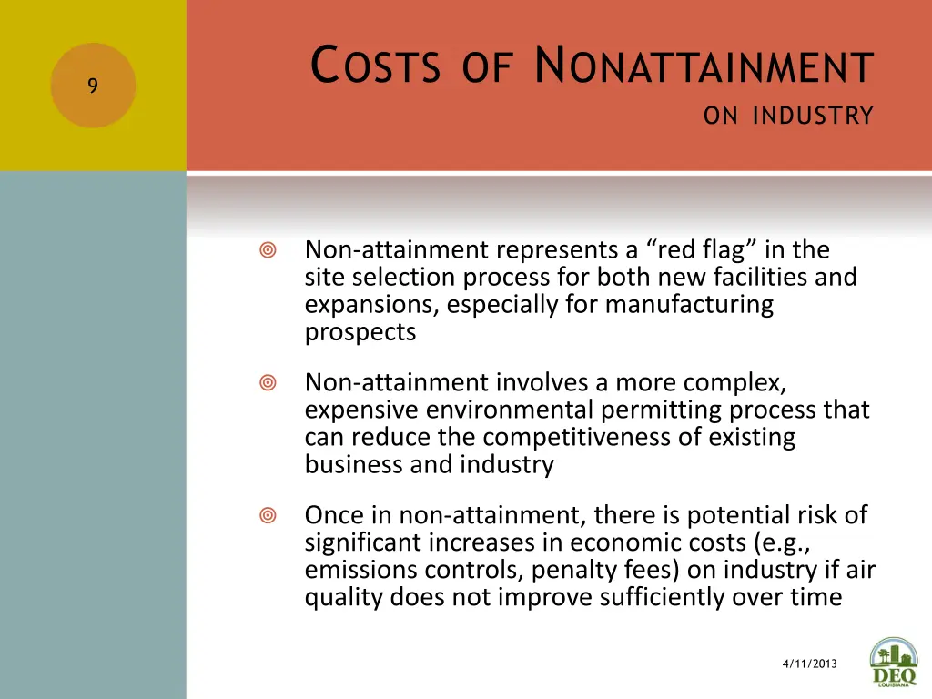 c osts of n onattainment