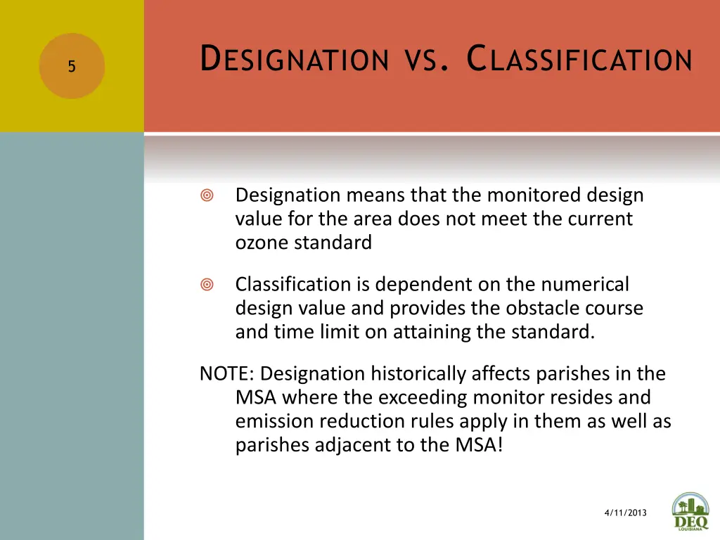 d esignation vs c lassification