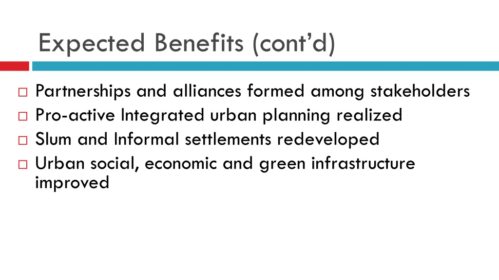 expected benefits cont d