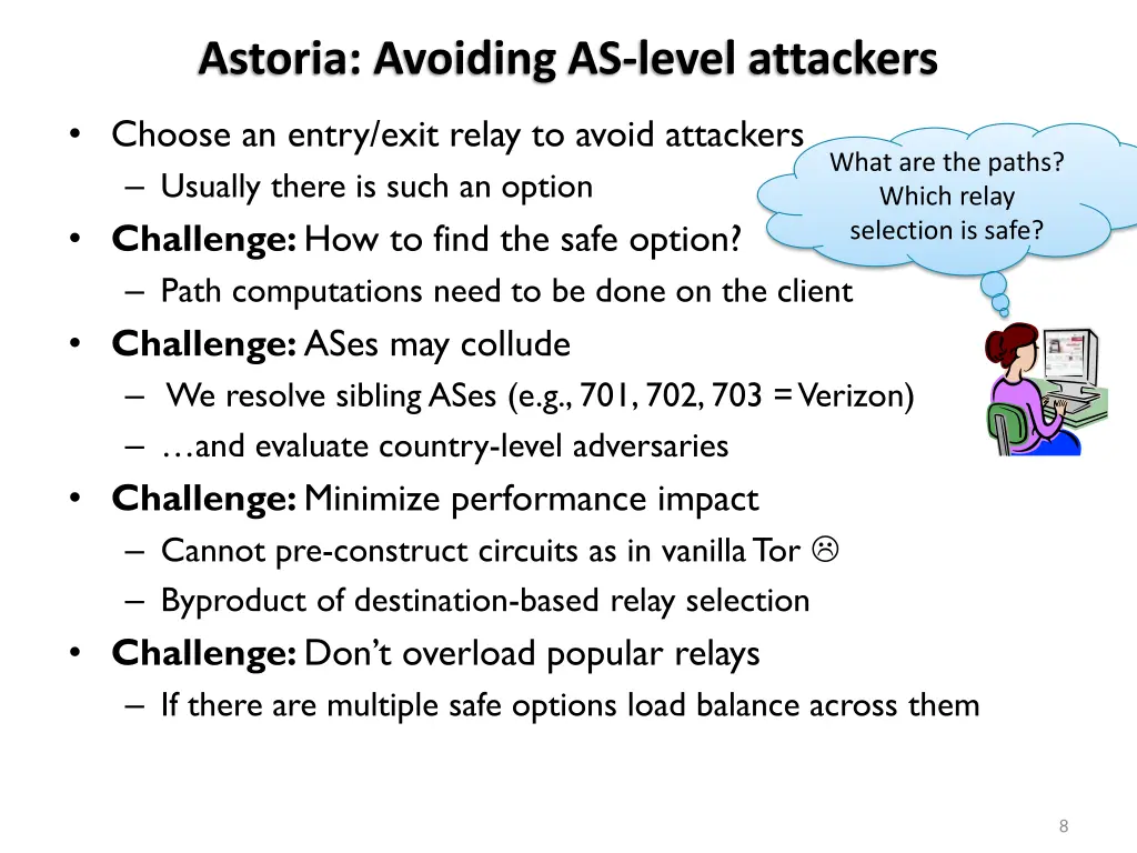 astoria avoiding as level attackers