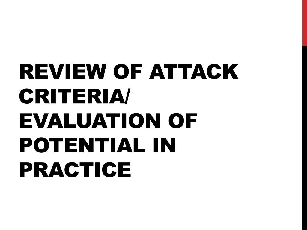 review of attack criteria evaluation of potential