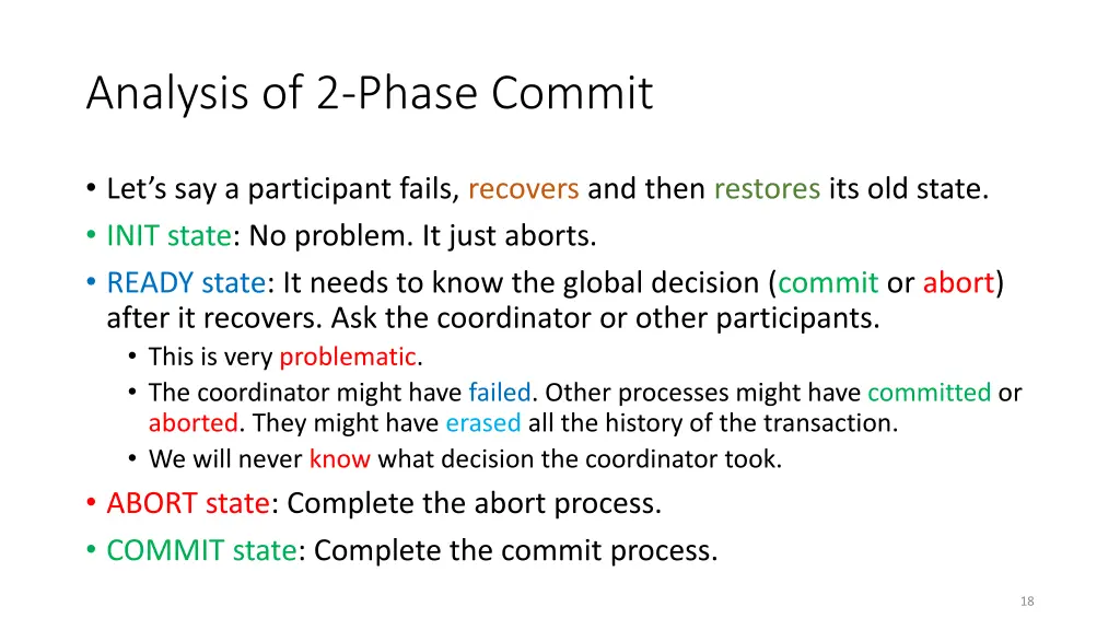 analysis of 2 phase commit