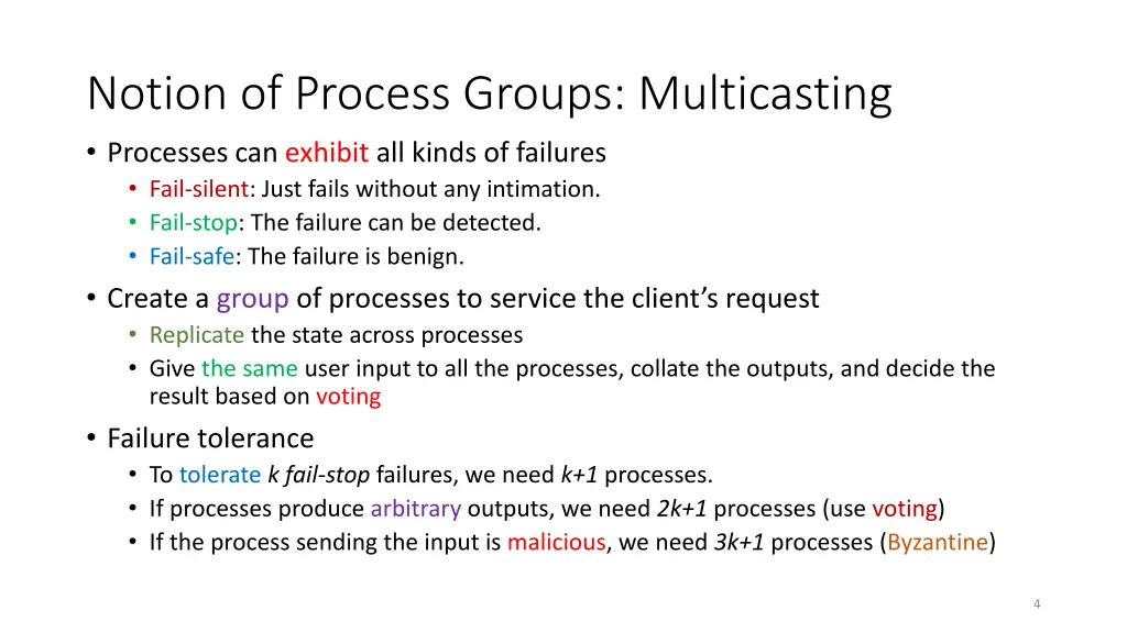 notion of process groups multicasting processes