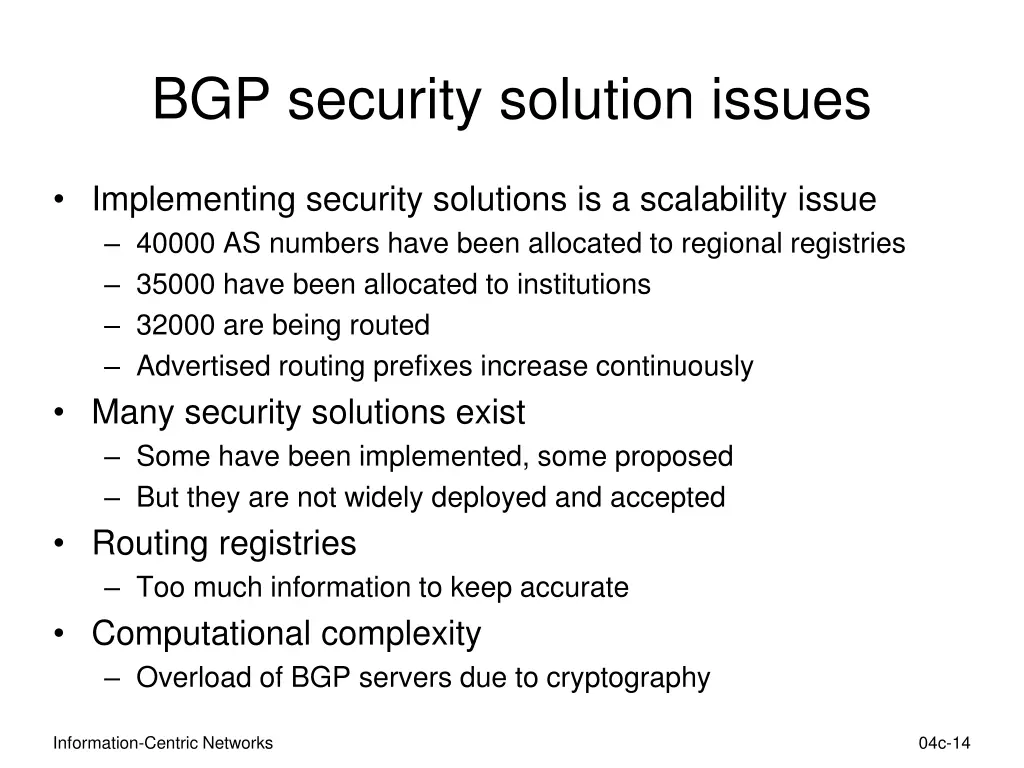 bgp security solution issues