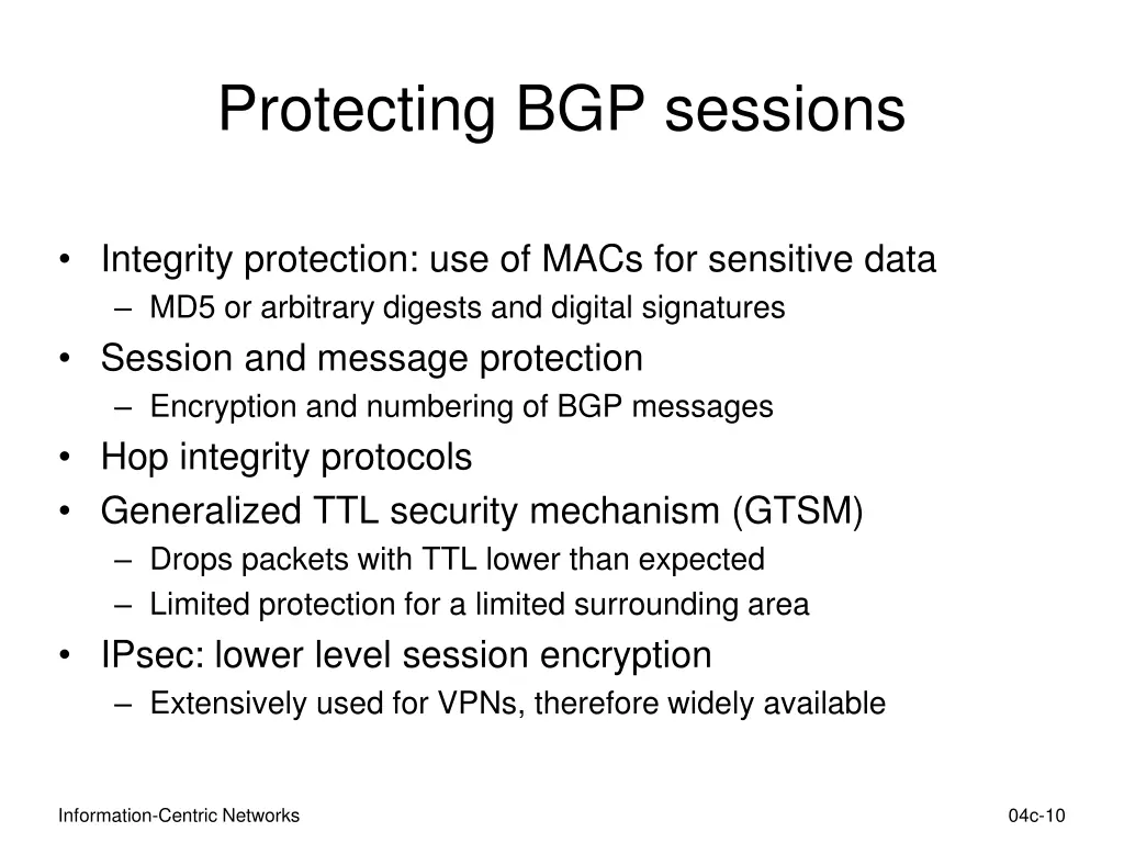 protecting bgp sessions