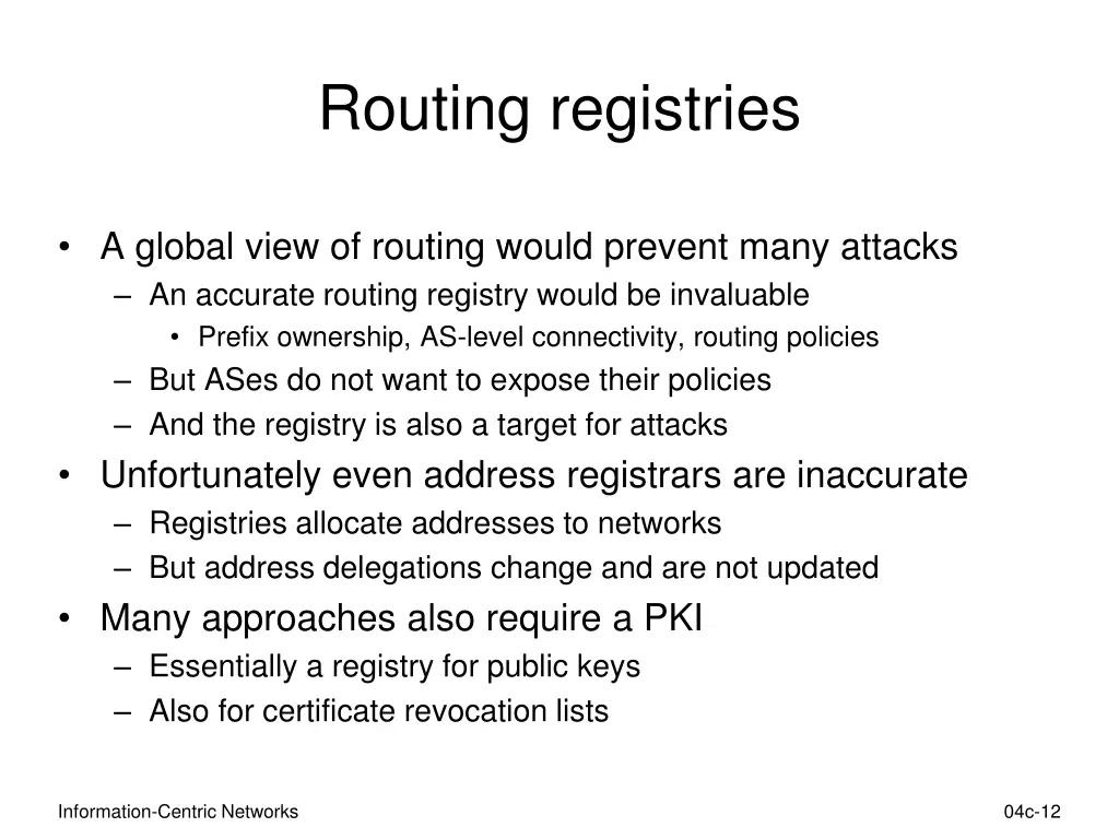 routing registries